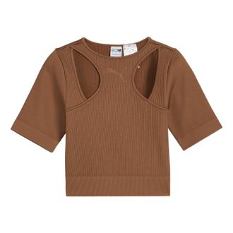 Puma (WMNS) PUMA Dare To Muted Motion T-Shirt Brown 627875-82