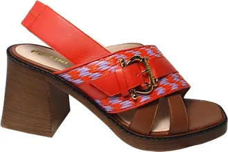 Pollini Sandali Cuoio - Dames - Sandalen met hakken - Veelkleurig - 37 EU - Leer - Schoenen