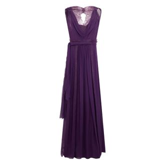 Alberta Ferretti Kleedjes, Dames, Paars, M, Lange jurk in paarse stof