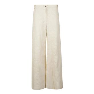 Pinko Wide Trousers, female, Beige, Size: 2XS Ivy Wide Leg Pant