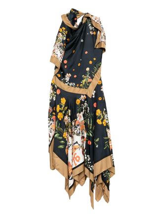 Monse printed scarf dress - women - Silk - 8 - MIDNIGHT