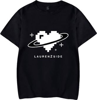 Generic LaurenzSide Tshirt Crewneck Short Sleeve T-Shirts Men Women Printing Casual Stylish Harajuku Streetwear (Black-HJ05783,XS)