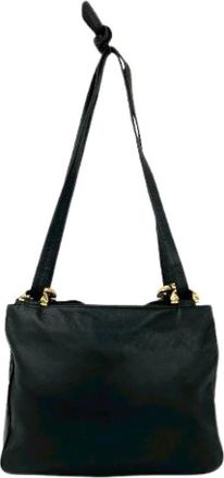 Loewe Pre-owned Cross Body Bags, female, Black, Size: ONE SIZE Pre-owned Anagram Nappa Leather Shoulder Bag