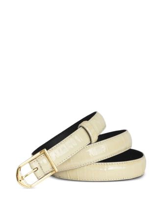 Zadig&Voltaire Rise crocodile-embossed slim belt - Neutrals