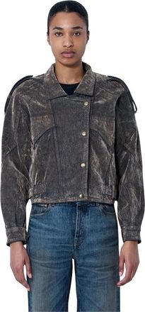 Vaquera Gedrukte Denim Jas - Dames - Spijkerjassen - Bruin - S - Denim - Jassen