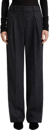 Boss Orange by Hugo Boss Taflong Pleat Wide Leg Pants in Dark Blue at Nordstrom, Size 2
