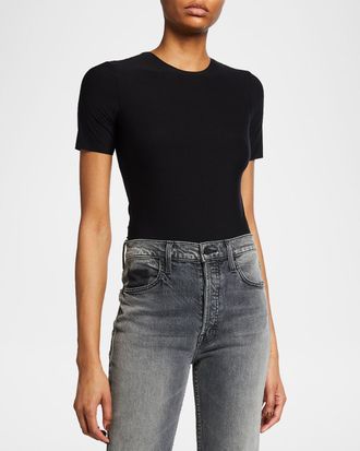 Commando Butter Short-Sleeve Crewneck Bodysuit