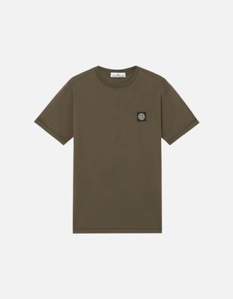 Stone Island Mens Stone Island Military Green Cotton T-shirt - Size: 36