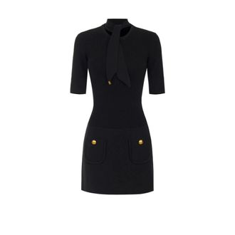 Elisabetta Franchi Gebreide jurk - Dames - Kleedjes - Zwart - M - Kleedjes
