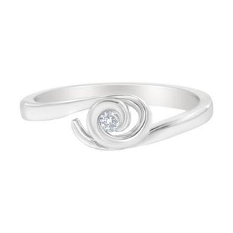 House of Brilliance 10K Gold Diamond Accent Swirl Promise Ring in White Gold at Nordstrom, Size 8