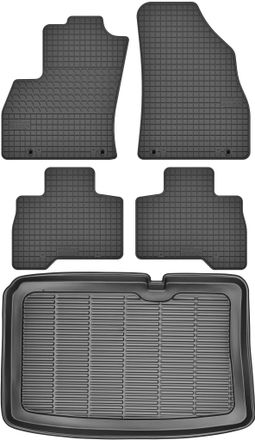 OEM Fiat Fiorino / Qubo Iii Kombivan Desde 2008 Set - Alfombrillas De Goma Para Coche + Alfombrilla Para Maletero