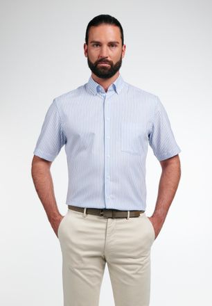 Eterna Kurzarmhemd ETERNA MODERN FIT, Herren, Gr. 39, Normalgr&ouml;ssen, blau (hellblau), 100% Baumwolle, tailliert, Hemden Kurzarmhemd, NON IRON (b&uuml;gelfrei)