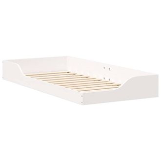 Berkfield Home Floor Bed Frame White 90 x 200 cm Solid pine wood
