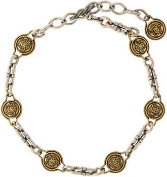 Versace Novantatr&eacute; Mixed Metal Necklace in Palladium 82-Gold at Nordstrom