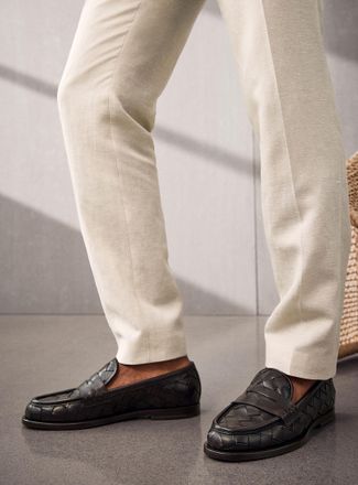 Scarosso Mens Gerald braided leather loafers Men