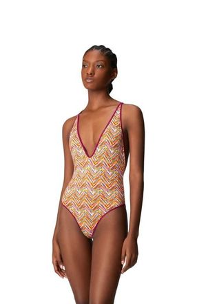 Missoni Reversible One-piece Swimsuit With Print And V-neck in Multicoloured at Nordstrom, Size 40 It