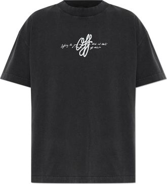 Off-white Stroke T-Shirt - Dames - T-shirts - Zwart - XS - Katoen - Tops