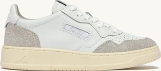Autry MEDALIST LOW SNEAKERS IN LEATHER COLOR WHITE AND STARS GRAY