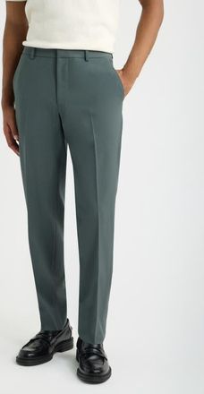 Open Edit Skinny Fit Pleated Suit Pants in Green Urban at Nordstrom, Size 34