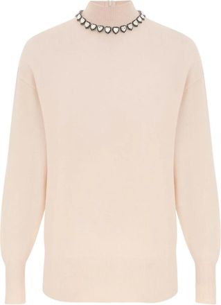 Zimmermann Trui met hoge hals verfraaid met kristallen - Wit