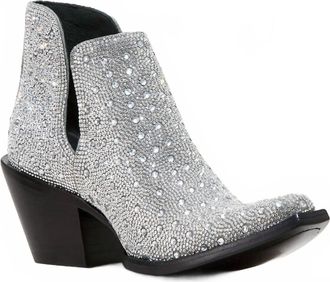 Ariat Womens Western Dixon Glitz & Bling X Toe Bootie In Silver