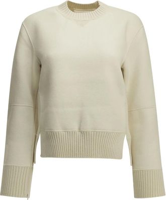 sacai Katoenen kasjmier gebreide trui - Heren - Truien - Beige - Maat: S Katoen