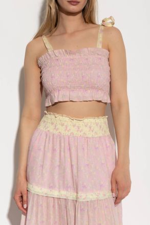 LoveShackFancy Womens Corbin Top In Pink Lemonade