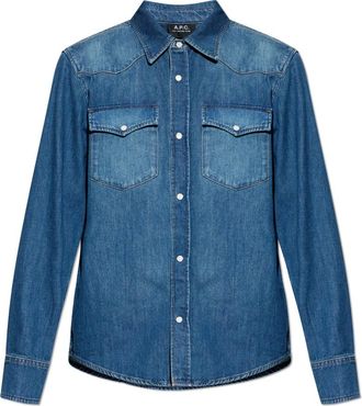 A.P.C. Denim Shirt - Heren - Spijkeroverhemden - Blauw - M - Denim - Overhemden
