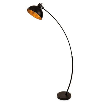 Netlighting Lotus 1 Light Floor Light Black with Gold Leaf Effect E27 in Grey