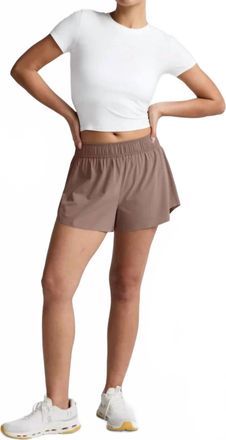Beyond Yoga Solemate Short In Rosey Taupe