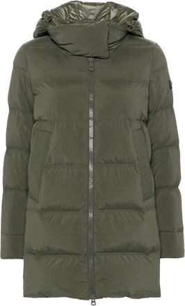 Peuterey logo-appliqué jacket - women - Polyamide/Polyester/Feather/Polyester/Recycled Down - 48 - Green