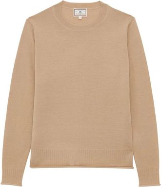 Ines De La Fressange Angelica trui - Dames - Ronde hals truien - Beige - S - Wol - Truien & Vesten