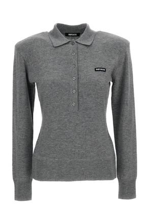Rotate Grey Merino Wool Cashmere Slim Cardigan