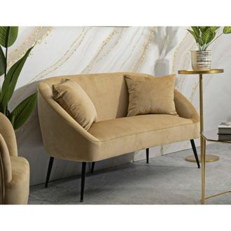 Dmora Dmora - Sof&aacute; Fijo 2 Plazas Pittari, Sof&aacute; Recto, Sof&aacute; Para Sal&oacute;n, Sill&oacute;n Doble, 137x69 H79 Cm, Marr&oacute;n Y Negro