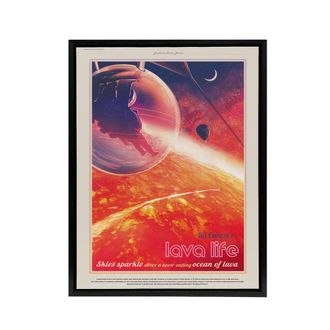 Artery8 55 Cancri E Lava Life NASA Space Travel Framed Canvas Wall Art Print in Orange | Size: W24 x H32
