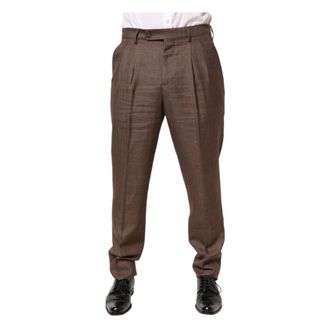 Brunello Cucinelli Heren, Broeken, Bruin, Maat: L Linnen