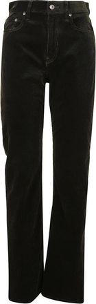 Ralph Lauren Full Length Flat Front Broeken - Dames - Straight fit broeken - Groen - W25 - Katoen - Broeken