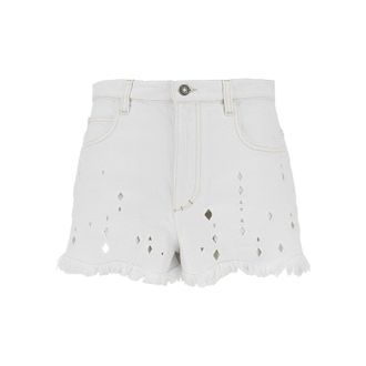 Isabel Marant Aecia embroidered denim shorts Woman 40
