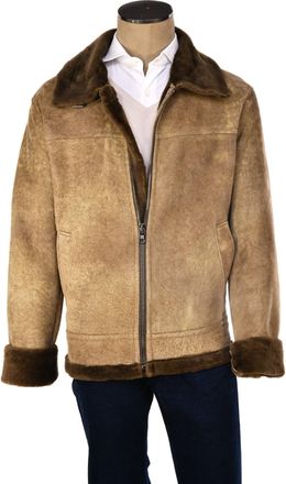 Hettabretz Suede Belted Shearling Overcoat