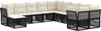 vidaXL Conjunto De Sof&aacute;s De Jard&iacute;n 11 Uds. Negro Rat&aacute;n Sint&eacute;tico Vidaxl