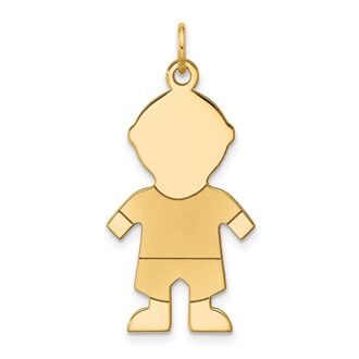 Diamond2Deal 14k Yellow Gold Satin Boy Charm