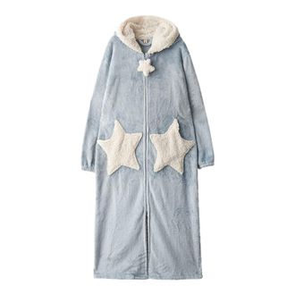 Accappatoio da donna in pile da donna vestaglia invernale lunga flanella soffice accappatoio con cintura per donna oversize soffice felpa con cappuccio Sherpa accappatoi, 0A-Grigio, S