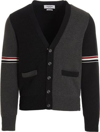 Thom Browne Grey Two-color cardigan