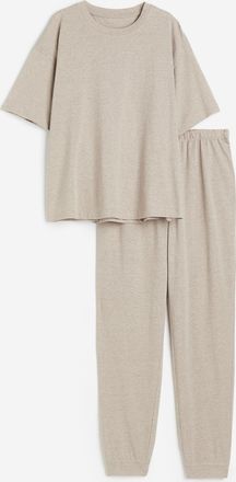 H&M Jersey-Schlafanzug - Beigemeliert