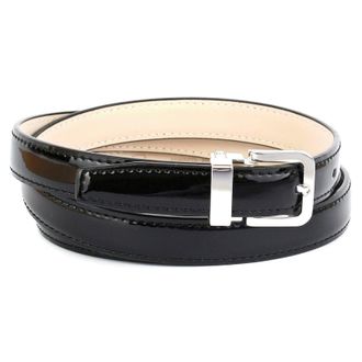 Anthoni Crown Lederg&uuml;rtel ANTHONI CROWN, Damen, Gr. 100, schwarz, Leder, gl&auml;nzend, unifarben, festlich, G&uuml;rtel Lederg&uuml;rtel, Klassischer Lacklederg&uuml;rtel in 2 cm Brei