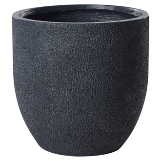 Beliani Maceta De Mezcla De Arcilla Gris Grafito 46 Cm Fibra Arcilla Resistente Kannia