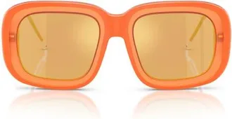 Diesel 52mm Square Sunglasses in Bilayer Metal Orange /Orange at Nordstrom