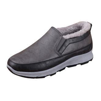 Generic Mens Slip On Winter Trainers, Fleece Lined Thick Insulated Loafers Warm Outdoor Hiking Shoes Lightweight Waterproof Trekking Shoe Soft Bottom Casual A
