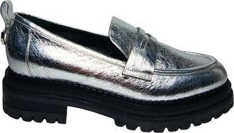 Sergio Rossi mocassini Pelle - Dames - Loafers - Grijs - 37 EU - Leer - Schoenen