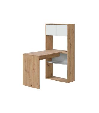 F.R.S. Frs - Escritorio Con Estanter&iacute;a Reversible Gema En Blanco Artik Y Roble Nordi 140 Cm (alto) X 108 Cm (ancho) X 70 Cm (prof.)